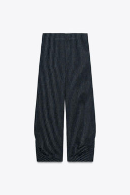 STRIPED BALLOON LINEN BLEND TROUSERS ZW COLLECTION - Zara фото 4