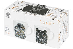 Набор кружек 2 пр. 380 мл 12,5*9*9,3 см Лев и тигр фарфор NEW BONE CHINA - Elan gallery фото 4