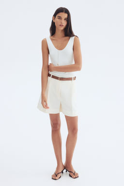 Pantal?n corto de sarga con cintur?n - H&m фото 5