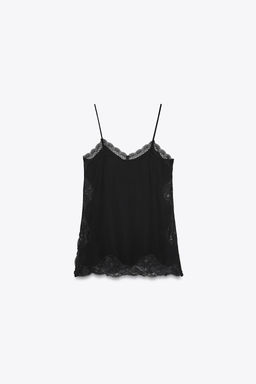 ZW COLLECTION LACE CAMISOLE TOP - Zara фото 6