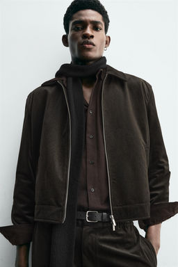 TEXTURED VELVET OVERSHIRT