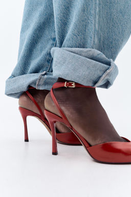 STILETTO HEEL ANKLE STRAP SANDALS