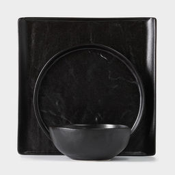 Блюдо для подачи Magistro Pietra lunare, 27.5×27.5 см, фарфор, чёрное
