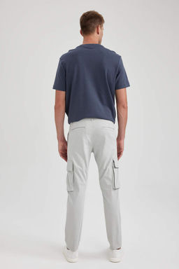 Габардиновые брюки узкого кроя с карманами-карго - Defacto фото 6