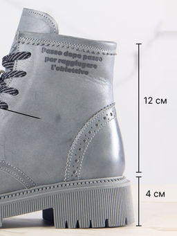 Ботинки 319.taskanagr.Вакса серая/шерсть