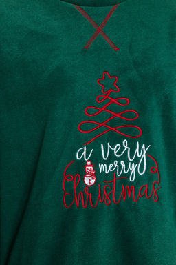 Yesil Y?lbas? Temal? Polar K?sl?k Orme Pijama Tak?m? THMAW24PT00265 - Trendyolmilla фото 4