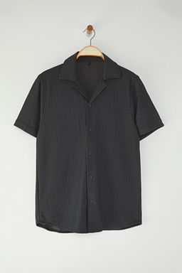 Antrasit Regular Fit Apa_ Yaka Yazl_k G_mlek TMNSS23GO00105