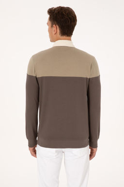 Erkek Regular Fit Polo Yaka A__k Haki Sweatshirt - U.s. polo assn фото 5