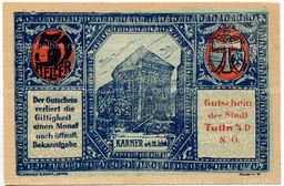 Банкнота 50 геллеров 1920 года Австрия  Тульн-на-Дунае (нотгельд)