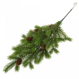 Декоративная гирлянда Ель 51см, малая, с шишками, пластик, зеленый (Россия)
