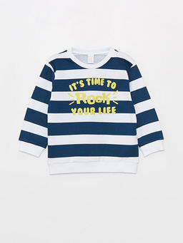 Bask?l? Uzun Kollu Erkek Bebek Sweatshirt 2li - Waikiki фото 2