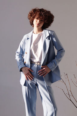 Жакет двубортный голубой - Martichelli фото 5