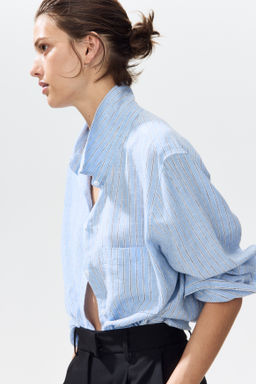 Camisa en mezcla de lino - H&m фото 7
