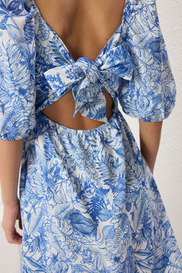 TRENDYOLMILLA Cok Renkli Cicekli Skater/Belden Ac?lan S?rt Detayl? Mini Dokuma Elbise TWOSS22EL1107 фото 5