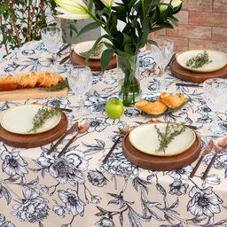 Скатерть Доляна Blooming garden 144х180см, 100% хлопок, 164 г/м2  фото 3