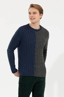 Мужской темно-синий вязаный свитер - U.s. polo assn фото 13