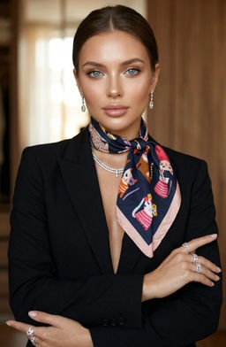 K13595 Платок (60/60 шелк искусственный) МУЛЬТИЦВЕТ_14