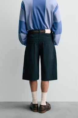 CHAMPION ® X ZARA STRIPED BAGGY FIT BERMUDA SHORTS  фото 2