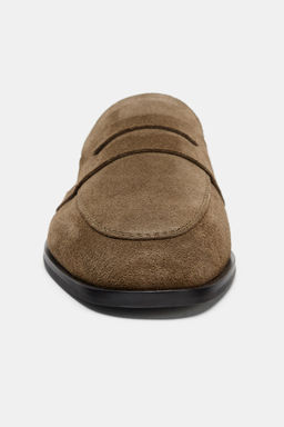 FLAT SPLIT SUEDE LOAFERS - Zara фото 4