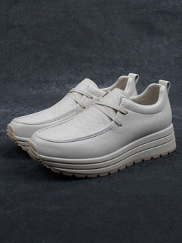 03-A1011-2 BEIGE Полуботинки спортивные женские (натуральная кожа)