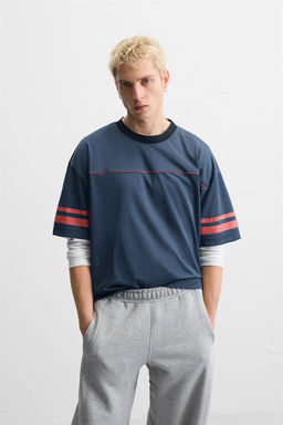 NUMBERED MESH TEXTURED T-SHIRT - Zara фото 2