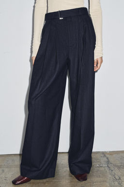 PINSTRIPE TROUSERS WITH BELT ZW COLLECTION - Zara фото 2