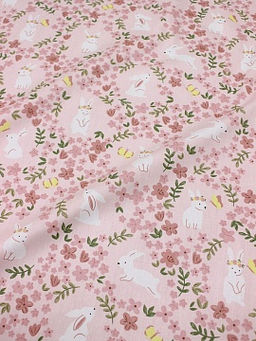 Сатин Зайчата на прогулке, ш.1.60м, хлопок-100%, 110гр/м.кв