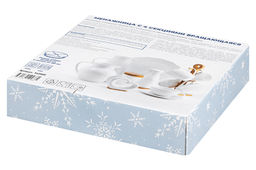 Менажница 25*25*6 см Снежинки крутящ. 4 секции на дерев. подставке - Elan gallery фото 22