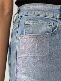 D54.219 Джинсы женские голубой-серебряный