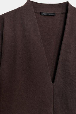 RUSTIC V-NECK T-SHIRT - Zara фото 12