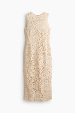 Vestido de algod?n efecto crochet
