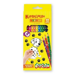 Карандаши Каляка-Маляка "Лапки" 12цв. (КДМКМ12, 250591) корпус с принтом, в карт. уп.