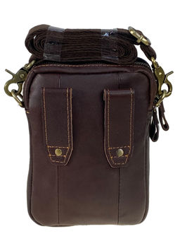 Сумка мужская из натуральной кожи, цвет шоколад - Greta фото 2