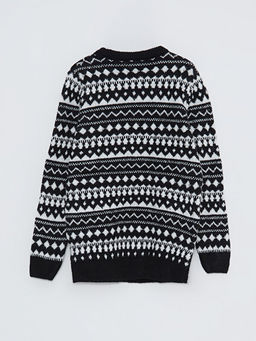 Bisiklet Yaka Desenli Uzun Kollu Erkek ?ocuk Triko Kazak - Waikiki фото 2