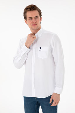 Erkek Beyaz Uzun Kollu G_mlek Sepette S_rpriz _ndirim - U.s. polo assn фото 3