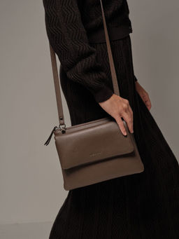 Сумка кожаная на плечо Deboro 31069 коричневый торф