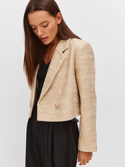 Укороченный жакет с золотым накатом - TO BE ONE фото 7