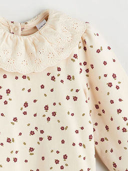 Bebe Yaka ?i?ekli K?z Bebek Tulum