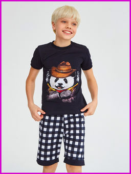 Костюм"Панда",темно-синий