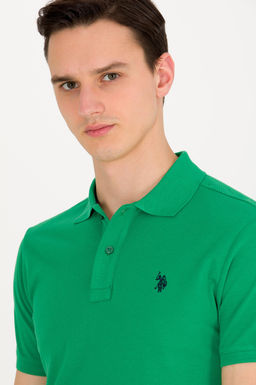 Мужская зеленая футболка с воротником поло Basic - U.s. polo assn фото 13