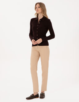 Kahverengi Slim Fit Triko H_rka