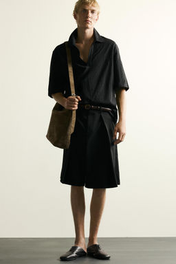 CAMISA POLO RELAXED FIT JACQUARD / Negro - Zara фото 6