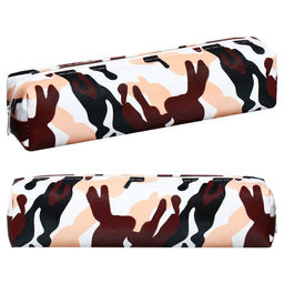 Пенал школьный на молнии «Миллитари» Calligrata, черно-коричневый