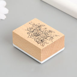 Печать дерево, резина «Кустовая роза», 5×4×2.5 см