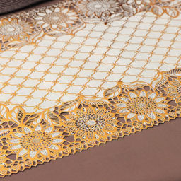 Цена за 12 шт. Салфетка ажурная для стола ПВХ Подсолнухи, 4530 см, цвет золотой - Simaland фото 2