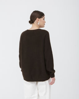 Джемпер из пуха яка 3004 темно-коричневый