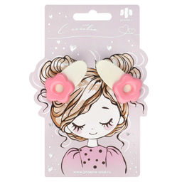 Набор заколок для волос зажим, арт. 71780 / 10 ЦВЕТОЧКИ (в наборе: 2шт., 4,1 см, полипропилен, пол