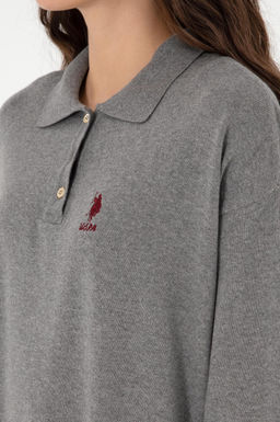 Женский серый меланжевый свитер Неожиданная скидка в корзине - U.s. polo assn фото 7