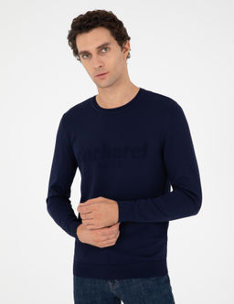 Темно-синий зауженный свитер - Cacharel фото 3