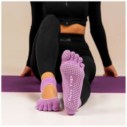 Носки для йоги Sangh, р. 36-39 см, цвет сиреневый  фото 3
